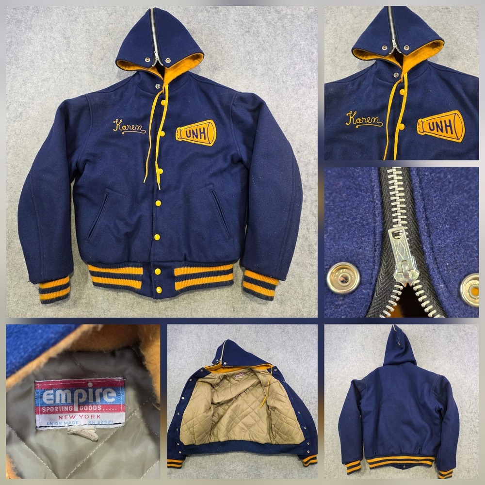 Vintage New Hampshire Wildcats Jacket Womens 38 Blue NCAA College Empire Varsity